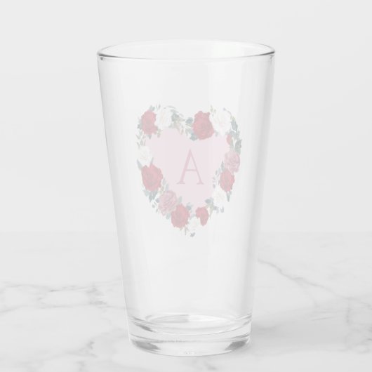 Personalisierte Valentine-Rose Glas (Rückseite)