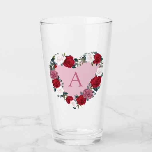 Personalisierte Valentine-Rose Glas (Vorderseite)
