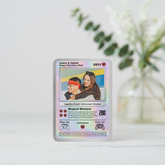 Personalisierte Valentinenkarte, Karte für doppelt (Stehend Vorderseite)