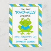 Personalisierte Valentinenkarte mit gestreiftem Fr Postkarte (Vorderseite)