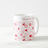 Personalisierte Valentiner Tagesherzen Kaffeetasse (VorderseiteRechts)