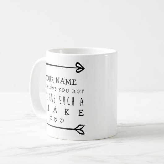 Personalisierte Valentines Funny Mug - Flake Kaffeetasse (Vorderseite Links)