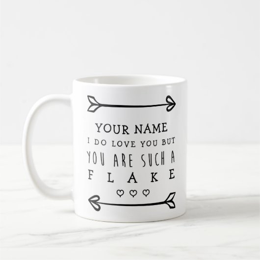 Personalisierte Valentines Funny Mug - Flake Kaffeetasse (Links)