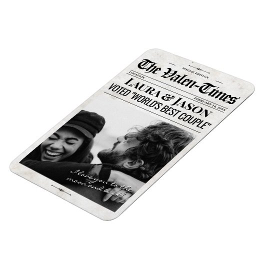 Personalisierte Valentines Geschenkmagazin Magnet (Linke Seite)