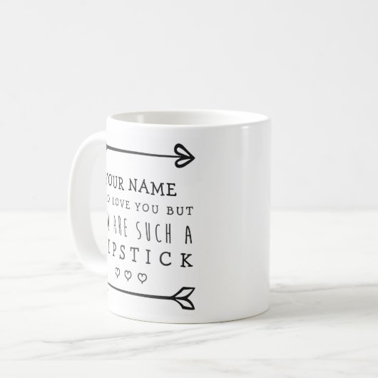 Personalisierte Valentines-lustige Tasse - (Vorderseite Links)