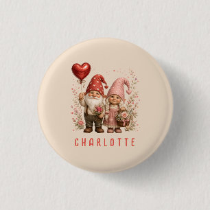Personalisierte Valentins-Gnome Custom Button