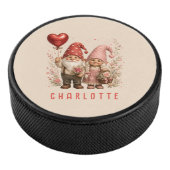 Personalisierte Valentins-Gnome Custom Eishockey Puck (3/4)