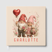 Personalisierte Valentins-Gnome Custom Gästebuch (Vorderseite)