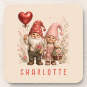Personalisierte Valentins-Gnome Custom Getränkeuntersetzer (Vorderseite)