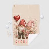 Personalisierte Valentins-Gnome Custom Golfhandtuch (Insitu)