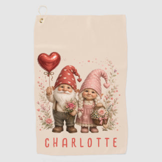 Personalisierte Valentins-Gnome Custom Golfhandtuch