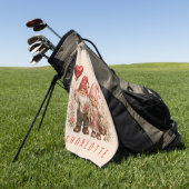 Personalisierte Valentins-Gnome Custom Golfhandtuch (Gras)