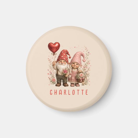 Personalisierte Valentins-Gnome Custom Magnet (Vorne)