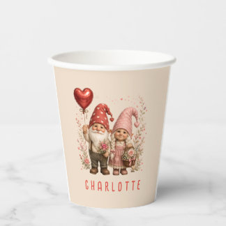 Personalisierte Valentins-Gnome Custom Pappbecher