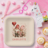 Personalisierte Valentins-Gnome Custom Pappteller (Party)