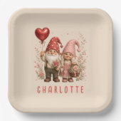 Personalisierte Valentins-Gnome Custom Pappteller (Vorderseite)