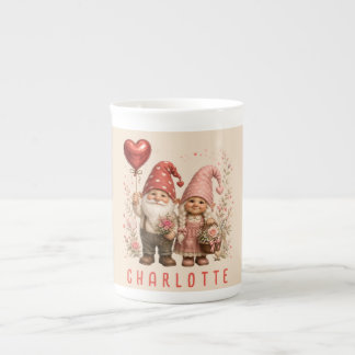 Personalisierte Valentins-Gnome Custom Porzellantasse