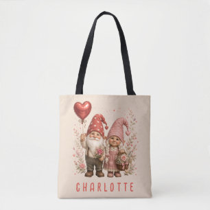 Personalisierte Valentins-Gnome Custom Tasche