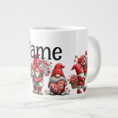 Personalisierte Valentins-Gnome Jumbo-Tasse (Vorderseite Rechts)