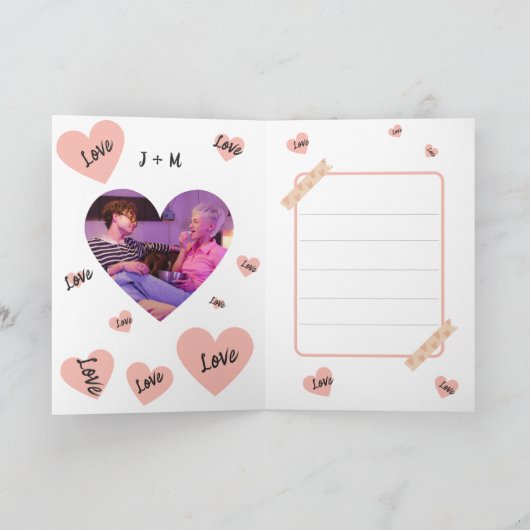 Personalisierte Valentinsche Popcorn-Liebe Karte (Innenseite)