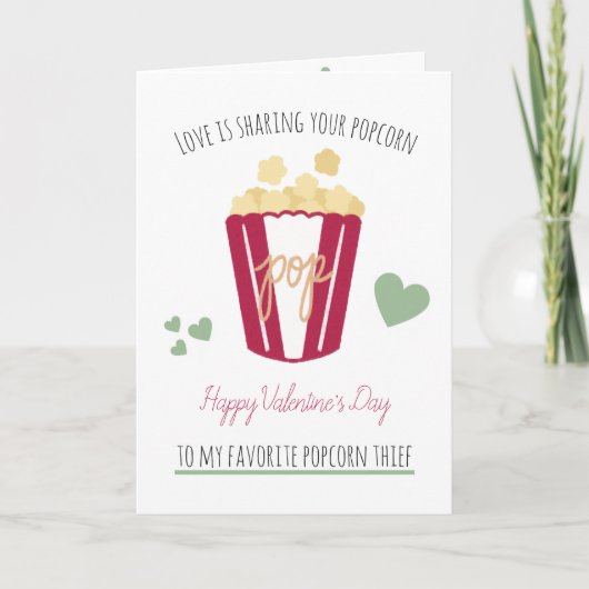 Personalisierte Valentinsche Popcorn-Liebe Karte (Vorderseite)