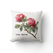 Personalisierte Valentinsrose Blumen Kissenbezug