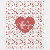 Personalisierte Valentinstag-Flanelldecke  Fleecedecke (Vorderseite)