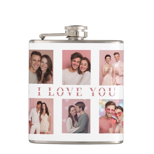Personalisierte Valentinstag-Flasche | Benutzerdef Flachmann (Vorderseite)