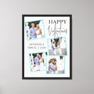Personalisierte Valentinstag-Foto-Collage Leinwanddruck