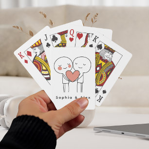 Personalisierte Valentinstag-Paar-Zuordnung Spielkarten