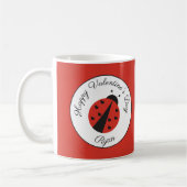 Personalisierte Valentinstag Tasse Ladybugs Hearts (Links)