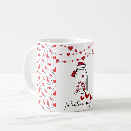 Personalisierte Valentinstag-Tasse | Romantisches  Kaffeetasse (Vorderseite Links)
