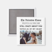 Personalisierte Valentinstag-Zeitung  Magnet (Vorderseite/Rückseite)