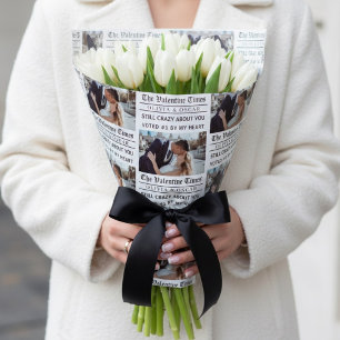 Personalisierte Valentinstag-Zeitungsfoto-Verpacku Geschenkpapier