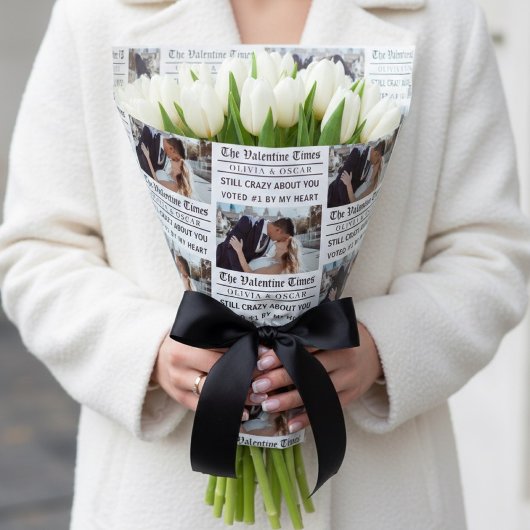 Personalisierte Valentinstag-Zeitungsfoto-Verpacku Geschenkpapier