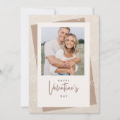 Personalisierte Valentinstagskarte mit Foto rosa Feiertagskarte (Vorderseite)