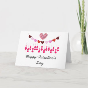 Personalisierte Valentinstagskarte Rosa Herzen Karte
