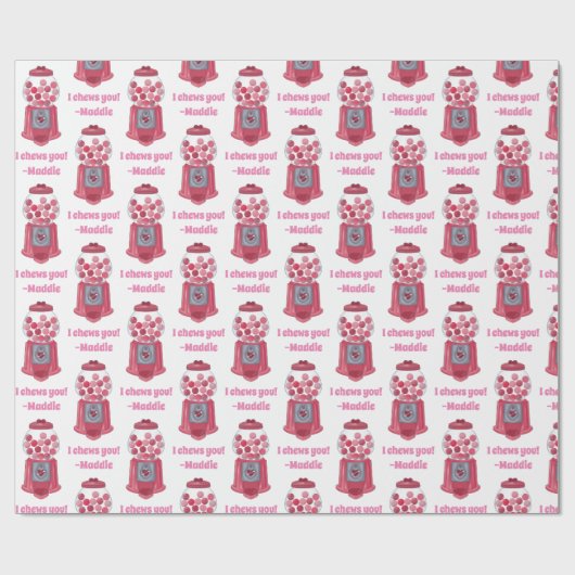 Personalisierte Valentinstrahlmaschine Geschenkpapier (Flach)