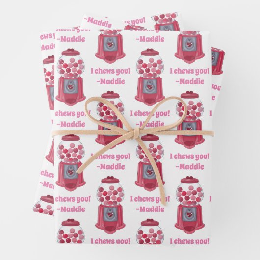 Personalisierte Valentinstrahlmaschine Geschenkpapier Set (Beispiel)