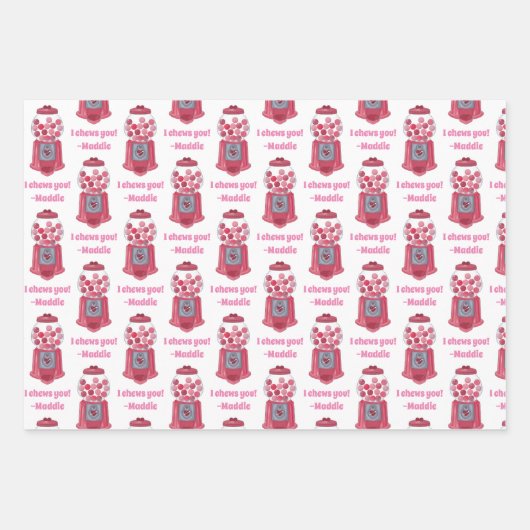 Personalisierte Valentinstrahlmaschine Geschenkpapier Set (Vorderseite)