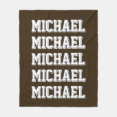 Personalisierte Varsity Brown Monogramm Fleecedecke (Vorderseite)