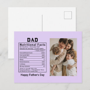 Personalisierte Vatertag-Vater-Ernährungsfakten Postkarte