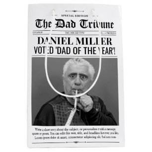 Personalisierte Vatertagszeitung Mittlere Geschenktüte