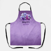 Personalisierte Veilchen-Schürze Pretty Pansies Li Schürze (Vorderseite)