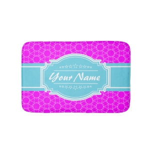 Personalisierte Verbindung von Hot Pink Aqua Badematte