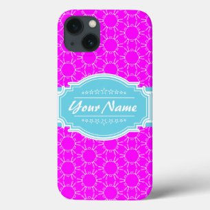 Personalisierte Verbindung von Hot Pink Aqua iPhone 13 Hülle