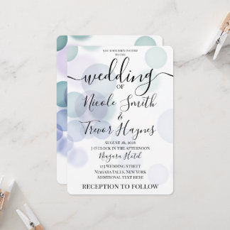Personalisierte verblasste Bokeh-Blasen Hochzeit Einladung