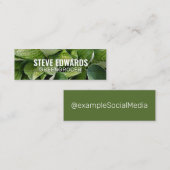 Personalisierte "Verdant Blätter" Social Media Mini Visitenkarte (Vorne/Hinten)