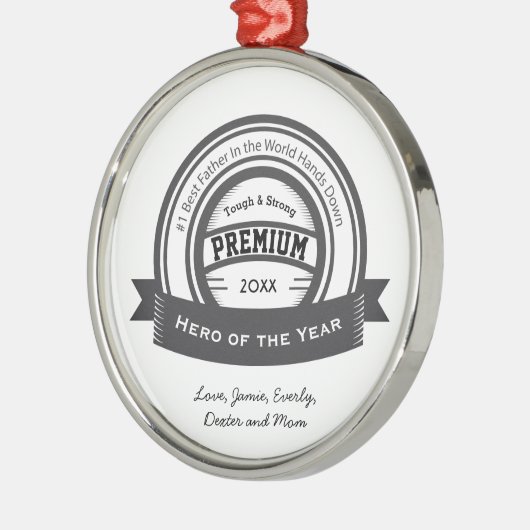 Personalisierte Verleihung des Best Vaterpreises Ornament Aus Metall (Links)