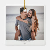 Personalisierte Verlobte Foto-Namen Bäume Keramikornament (Rückseite)